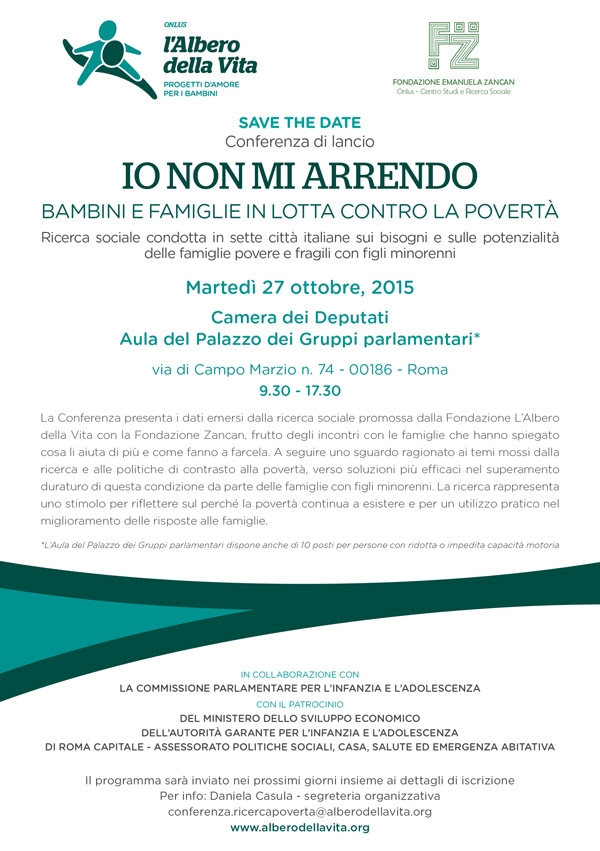 “Io non mi arrendo: Bambini e famiglie in lotta contro la povertà”